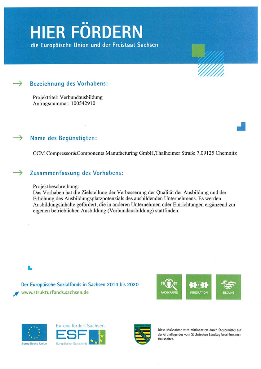 Förderung der EU und der Freistaat Sachsen